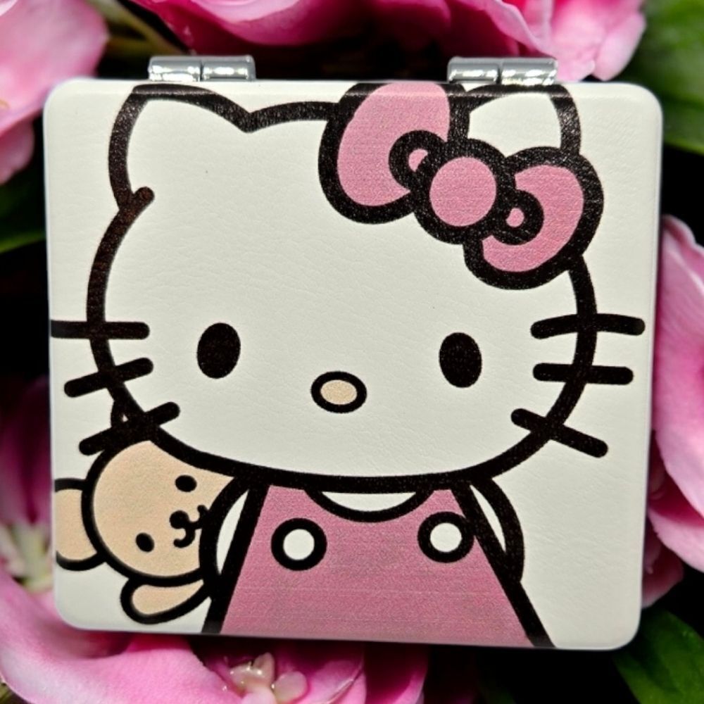 Hello Kitty Compact Mirror Sanrio Kawaii Travel Purse Mirror Coquette Y2K Gift - Picture 4 of 5
